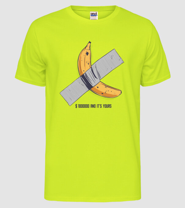 Ultima banană model galben neon pe tricou