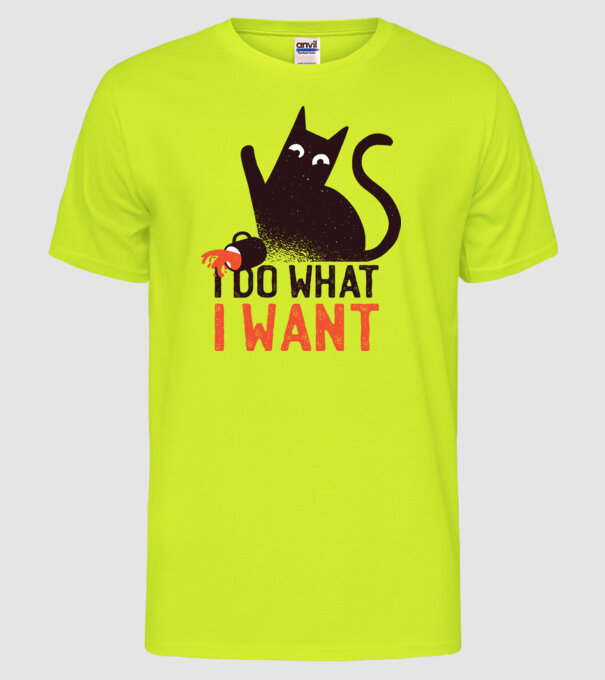 Fac ce vreau tricou cu pisică model galben neon pe tricou