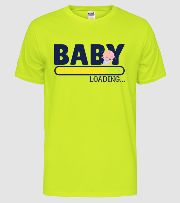 Baby is loading - tricou amuzant pentru mămici model galben neon pe tricou