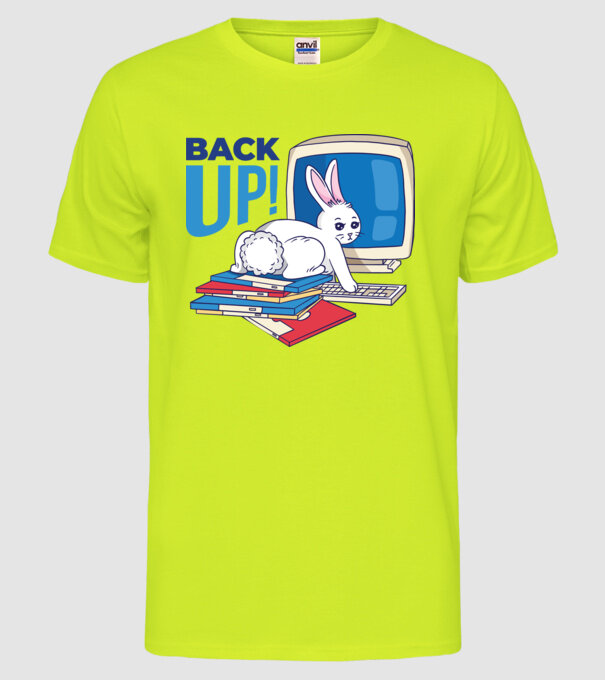 Back up bunny model galben neon pe tricou