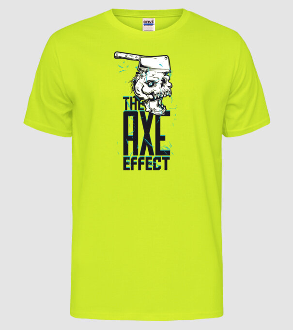 Efectul topor model galben neon pe tricou