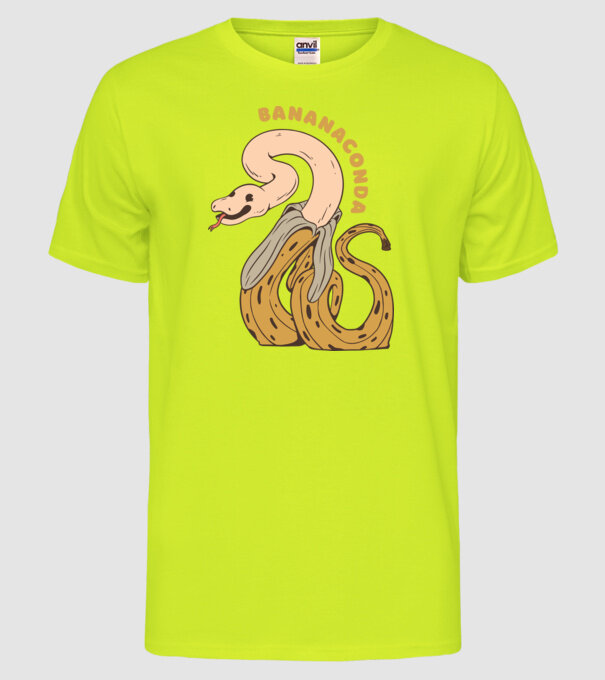 Bananaconda model galben neon pe tricou
