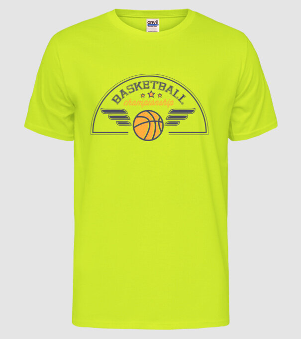 Basketball Championship model galben neon pe tricou