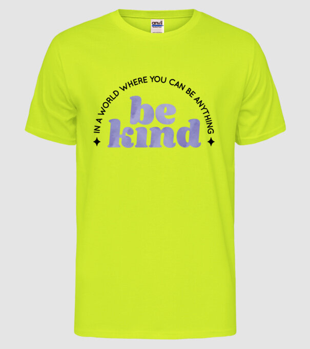 Be kind model galben neon pe tricou