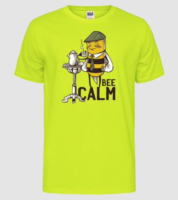 Bee Calm - Fii răbdător Albinuță model galben neon pe tricou