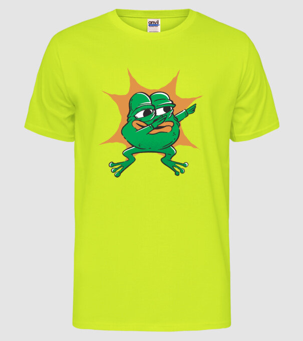 Broască DAB model galben neon pe tricou