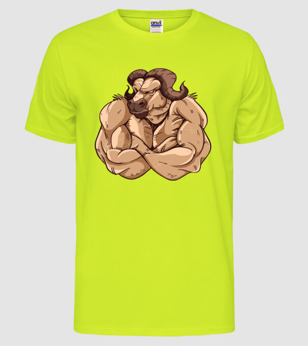 Puternic ca un bivol model galben neon pe tricou