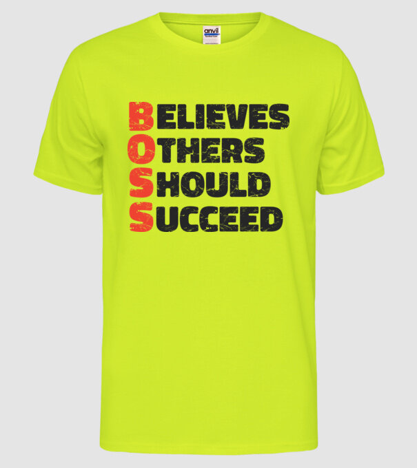 BOSS Șef model galben neon pe tricou