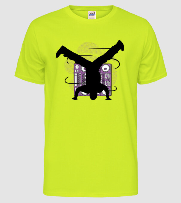 Dansator Break model galben neon pe tricou