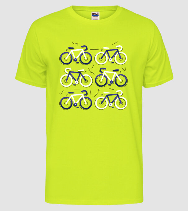 Ciclism model galben neon pe tricou
