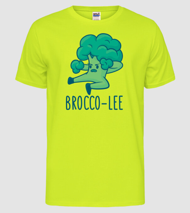 Brocco-Lee - Broccoli Karate model galben neon pe tricou
