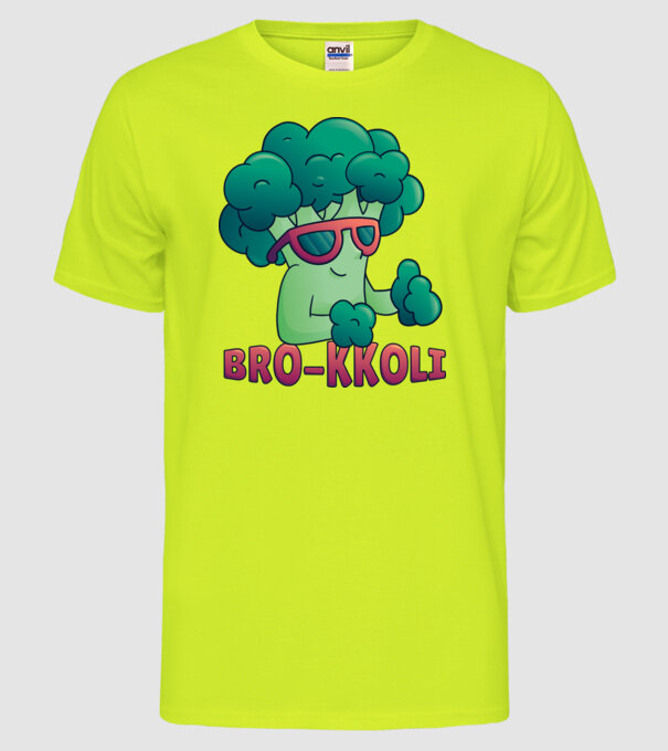 Broccoli model galben neon pe tricou