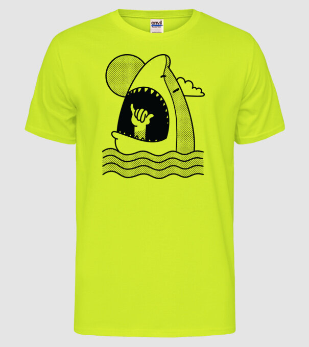 Rechin Aloha model galben neon pe tricou