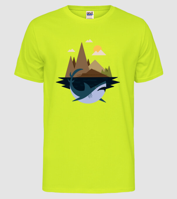 Rechin Natură model galben neon pe tricou