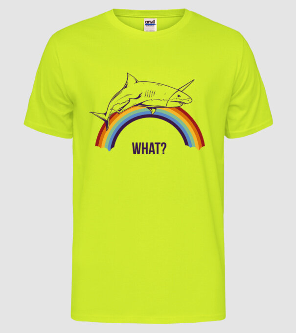 Rechin unicorn model galben neon pe tricou
