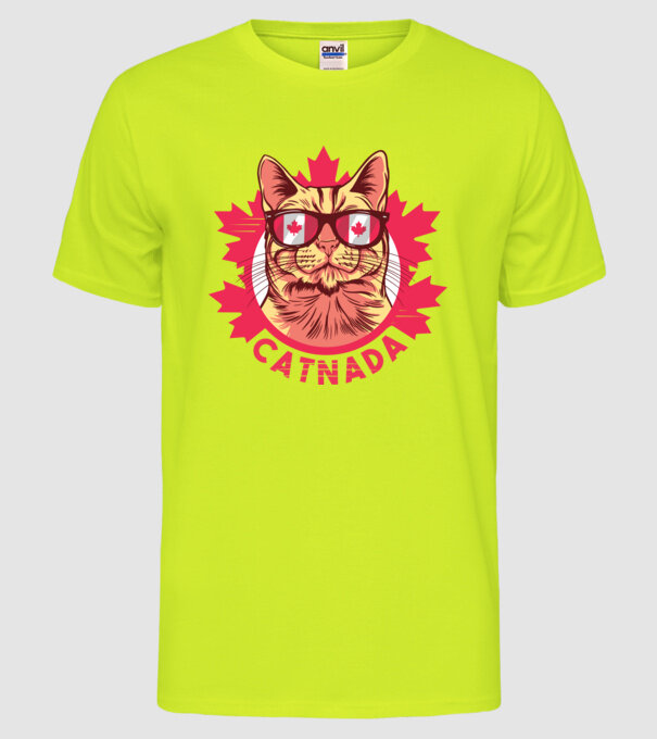 Catnada model galben neon pe tricou