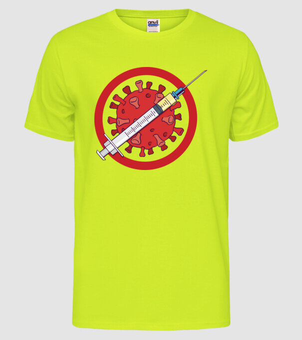 Vaccin virus (?) model galben neon pe tricou