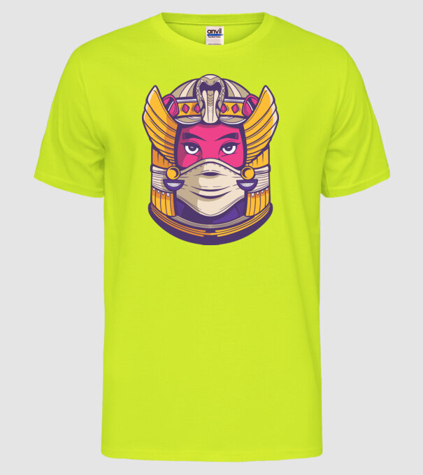 Cleopatra Mască model galben neon pe tricou