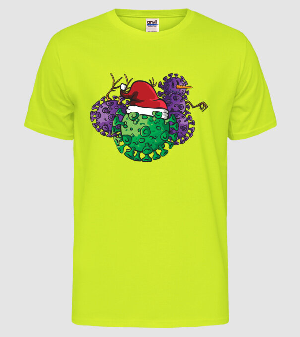 Christmas Covid model galben neon pe tricou