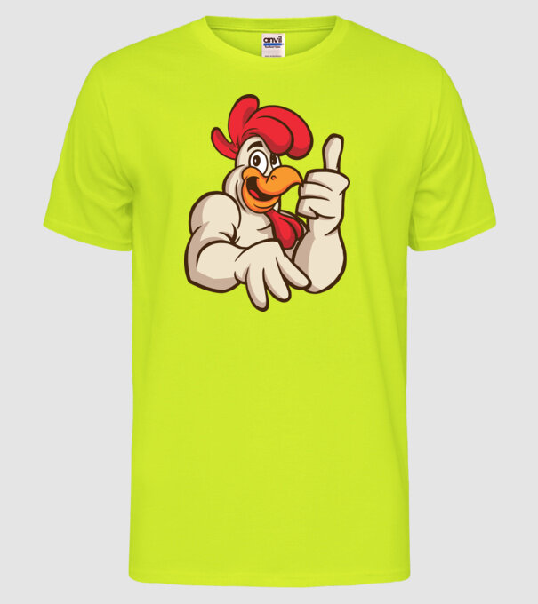 Pui model galben neon pe tricou
