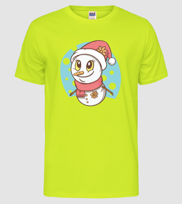 Om de zăpadă drăguț model galben neon pe tricou