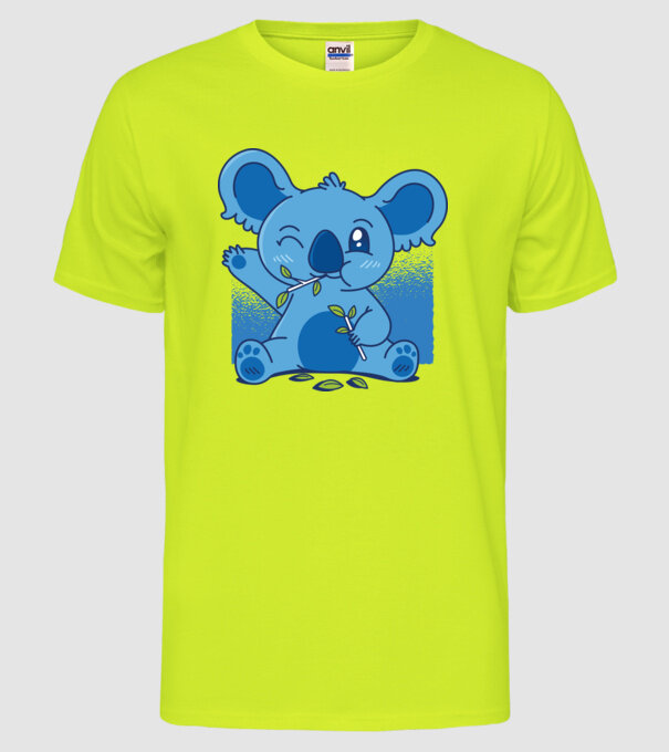 Koala drăguț model galben neon pe tricou