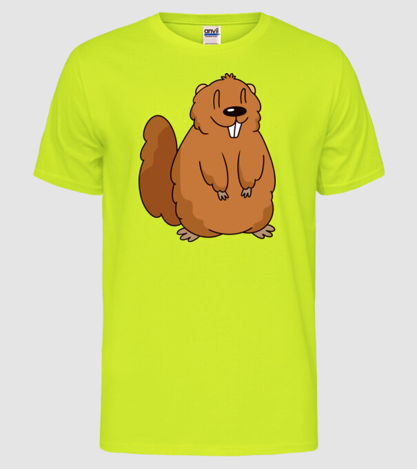 Marmotă drăguță model galben neon pe tricou