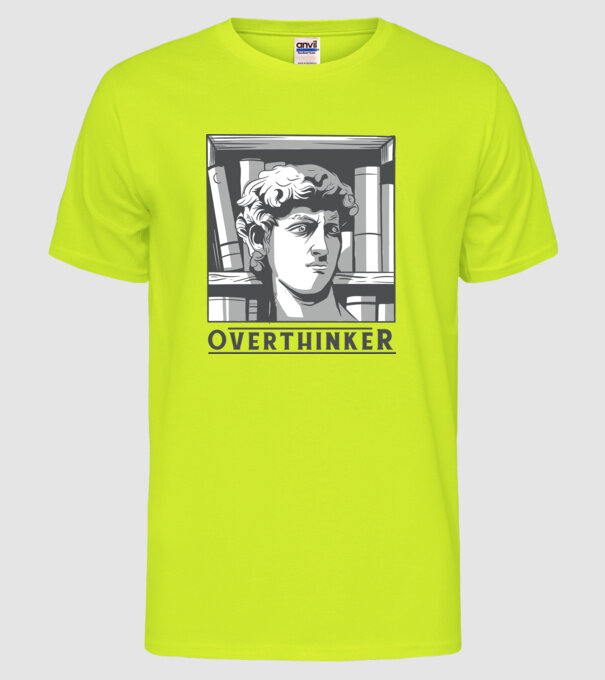 Statuia lui David model galben neon pe tricou