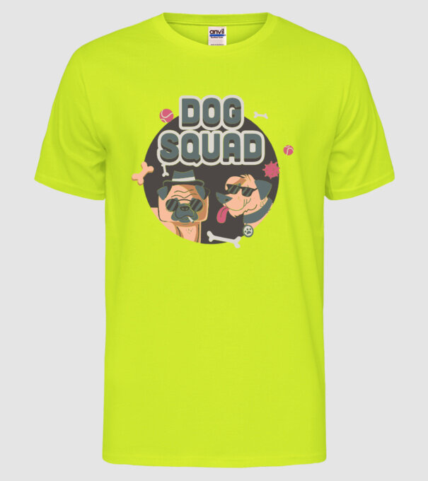 Dog squad model galben neon pe tricou