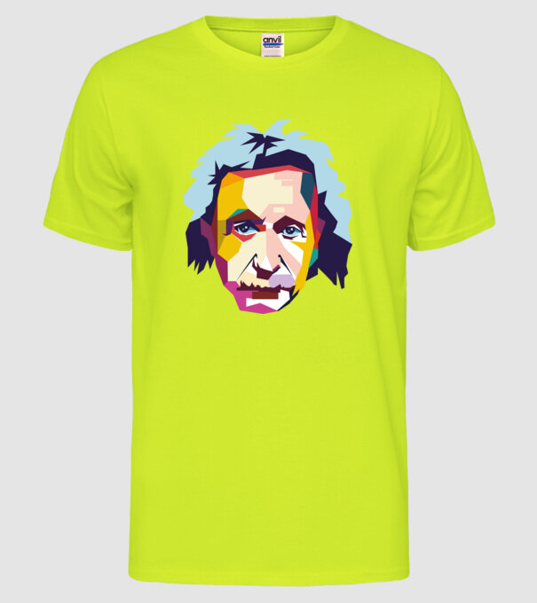 Einstein abstract model galben neon pe tricou