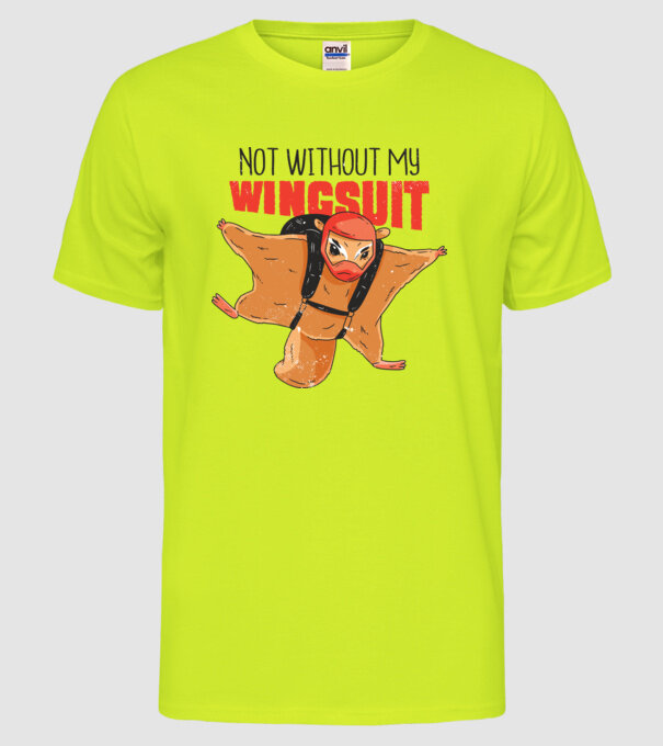 Veveriță cu parașută tricou amuzant model galben neon pe tricou