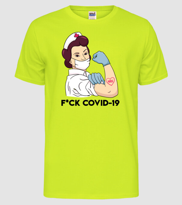FCK Covid-19 Coronavirus model galben neon pe tricou