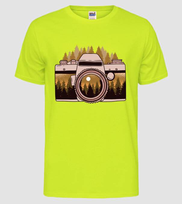 Natură Fotograf tricou fotograf model galben neon pe tricou