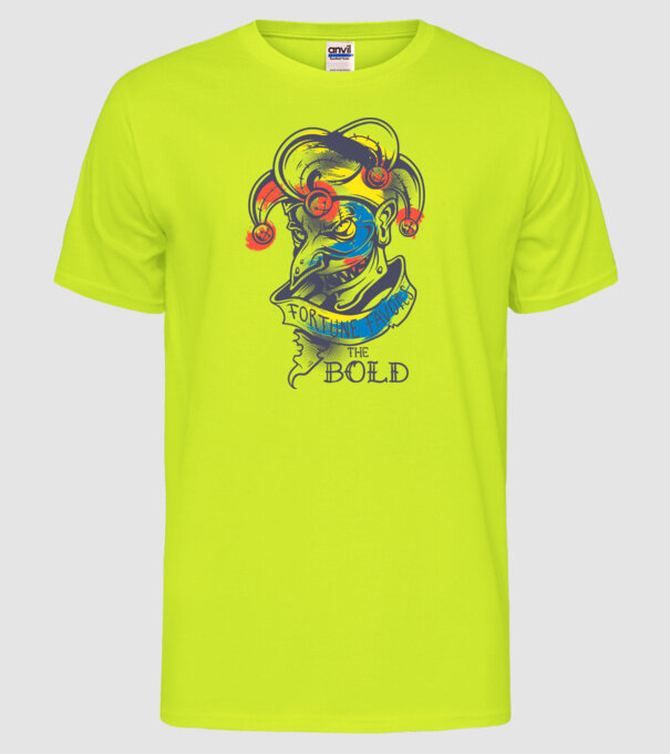 Fortune favours the Bold model galben neon pe tricou