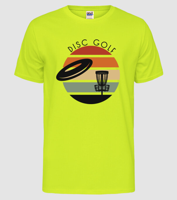 Frizbi Golf model galben neon pe tricou