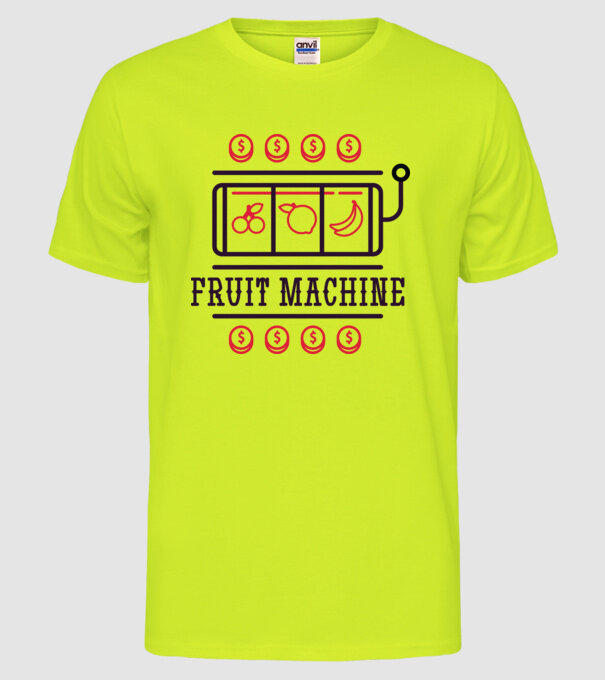Fruit Machine Slot Machine model galben neon pe tricou