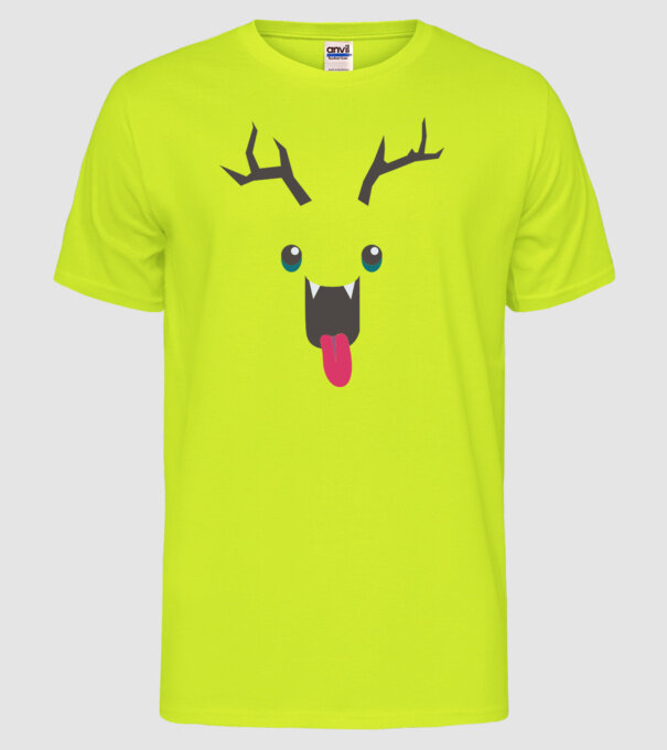 Funny Deer model galben neon pe tricou