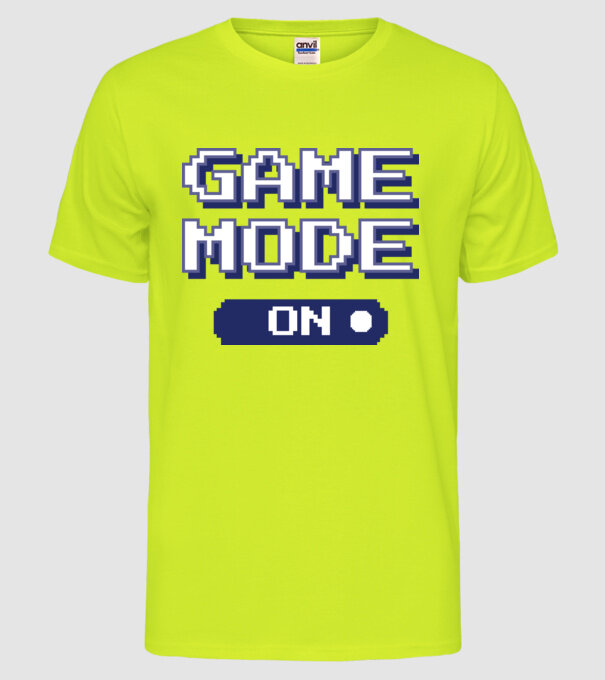Game mode on Gamer pixel model galben neon pe tricou
