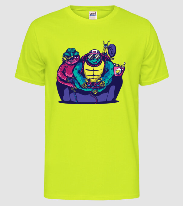 Animale Gamer model galben neon pe tricou
