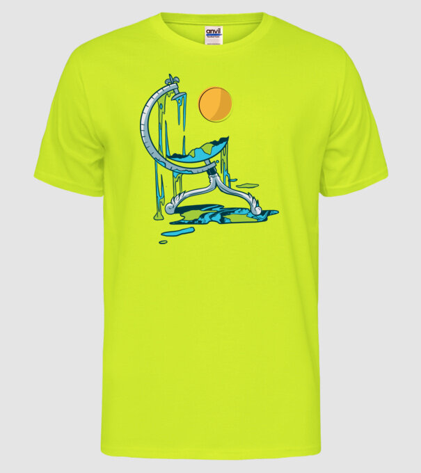 Încălzire globală model galben neon pe tricou