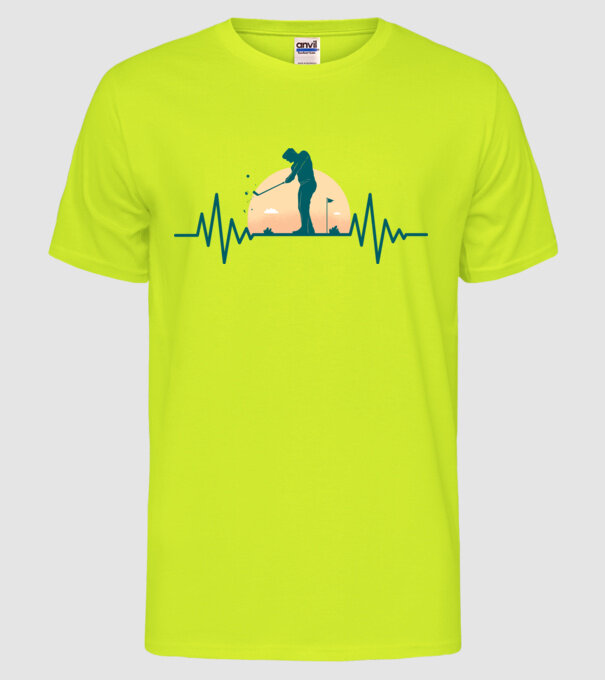 Golf Bătăi de inimă model galben neon pe tricou