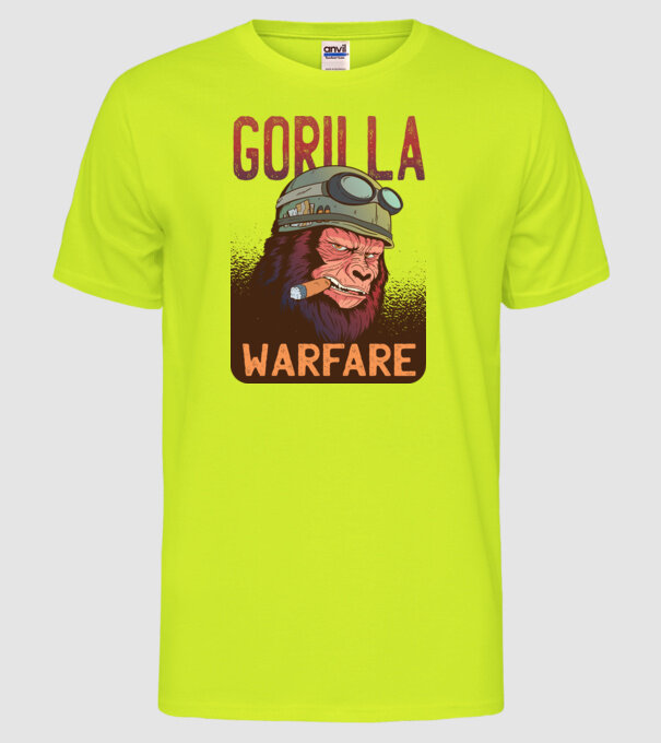 Gorilla Warfare model galben neon pe tricou