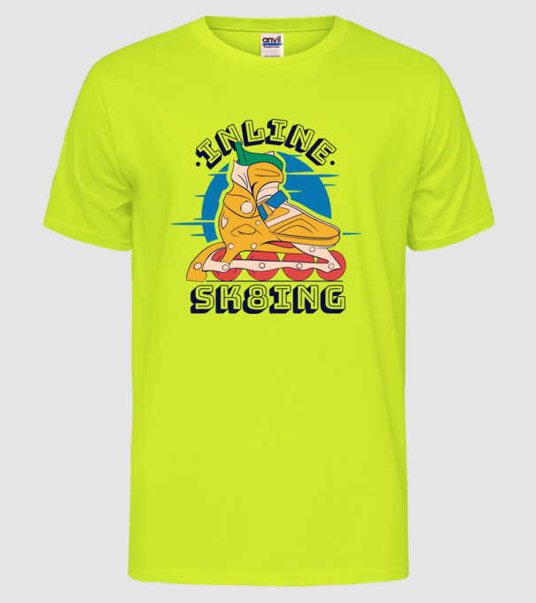 Skate Sk8 model galben neon pe tricou