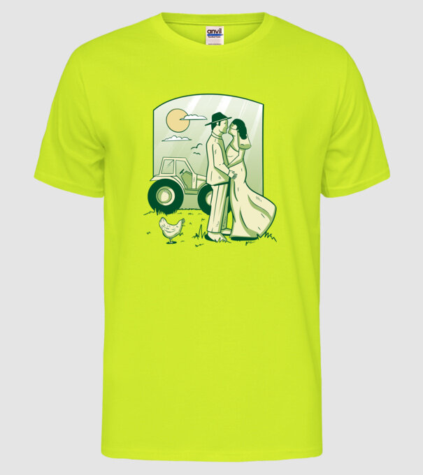 Gazda se căsătorește model galben neon pe tricou