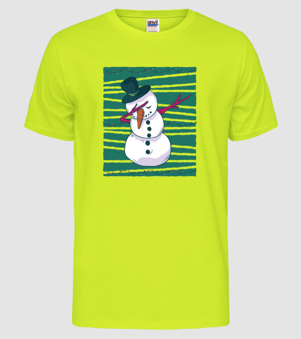 Om de zăpadă DAB Crăciun model galben neon pe tricou