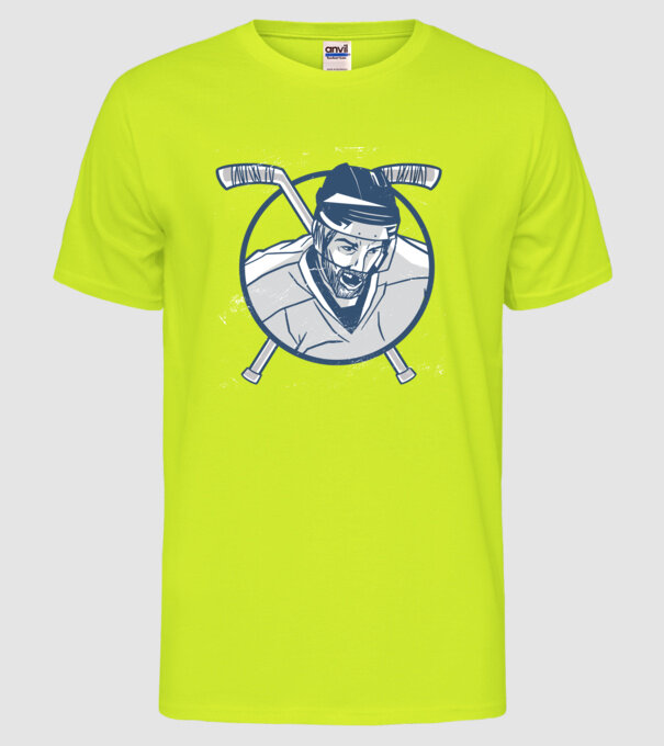 Hochei Jucător Hochei de gheață model galben neon pe tricou