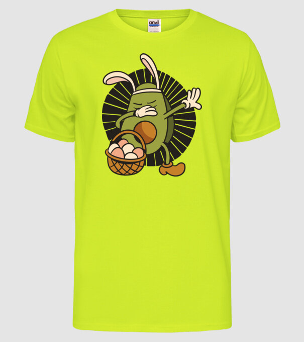 Avocado de Paște DAB model galben neon pe tricou