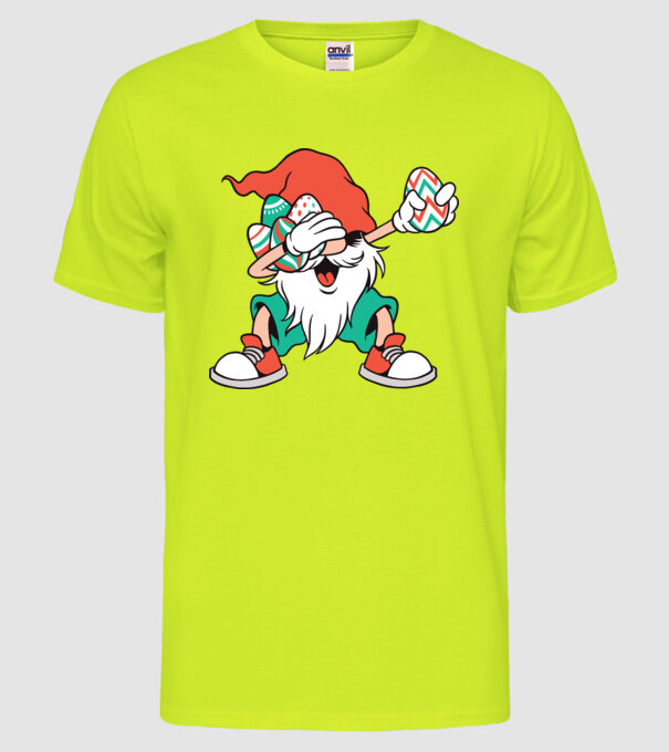 Elf de Paște DAB model galben neon pe tricou