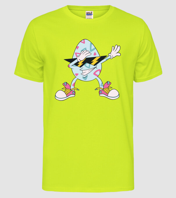 Ouă de Paște Dab model galben neon pe tricou