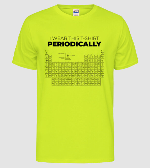 I wear this t-shirt periodically model galben neon pe tricou